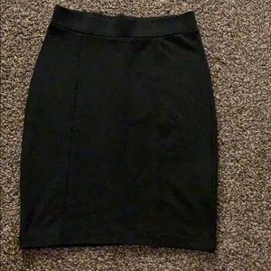 Black pleated pencil skirt